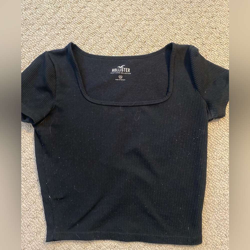 Black scoop neck shirt from Hollister